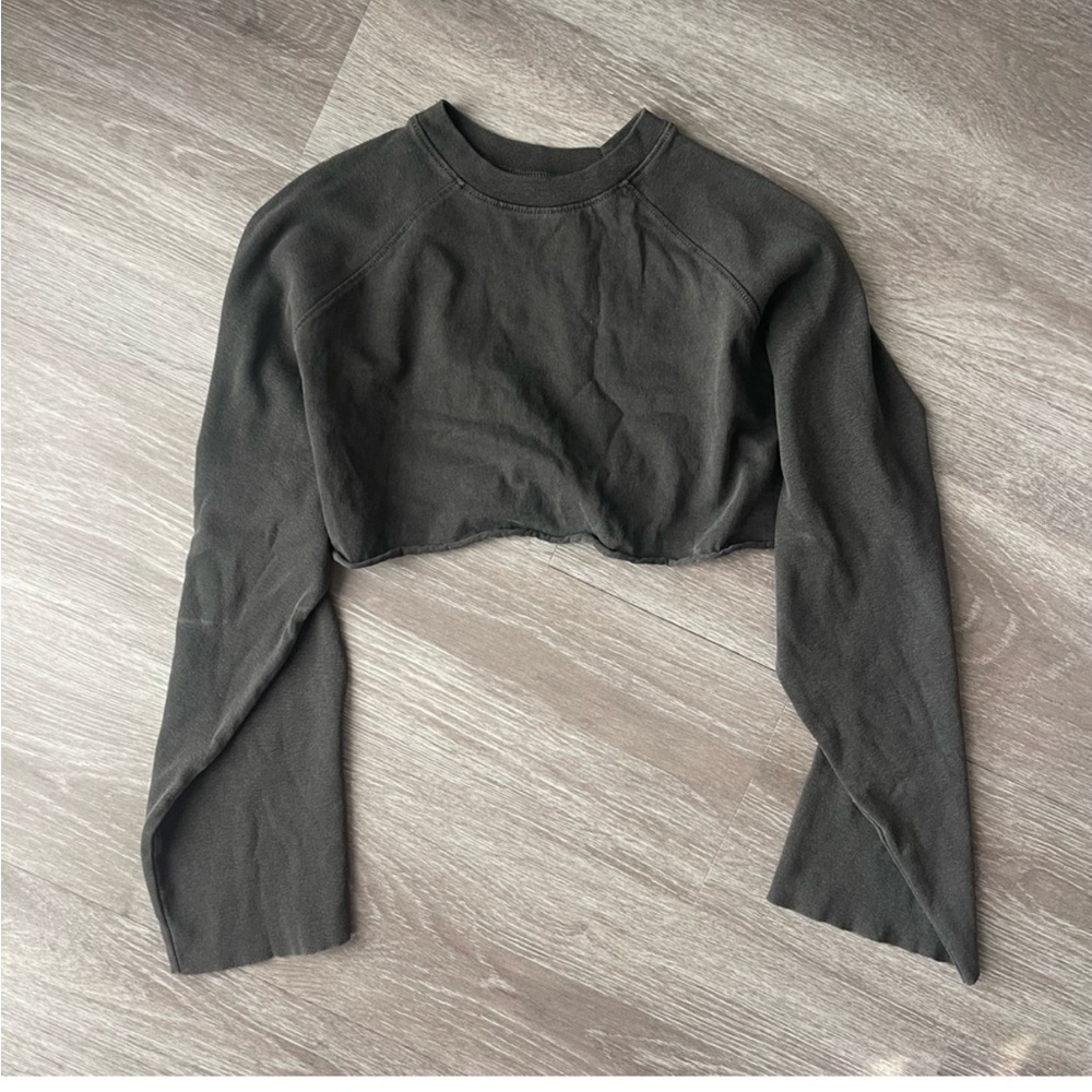 Joah Brown Black Cropped Sweatshirt